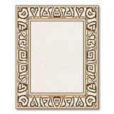 Brown Tan Geometric Border Area Rug