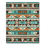 Bold Teal Southwestern Geometric Area Rug
