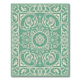 Ornate Teal Floral Medallion Rug