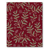 Festive Red Pine Branch Snowflake Area Rug