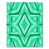 Teal Green Geometric Diamond Area Rug