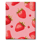 Pink Fruit Pattern Whimsical Strawberry Pink Area Rug