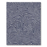 Wavy Black White Geometric Black and White Area Rug