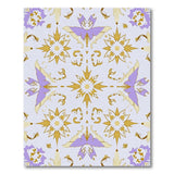 Ornate Purple Gold Floral Starburst Rug