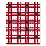 Festive Holly Plaid Area Rug Red Pink Green