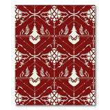 Festive Red Christmas Tree Swan Geometric Rug