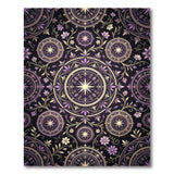 Purple Mandala Star Floral Area Rug