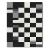 Geometric Modern Black and White Black White Geometric Patchwork Area Rug