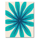 Teal Starburst Leaf Area Rug