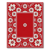 Red Red Floral Border Vintage Area Rug