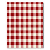 ODIKA Red and Cream Gingham Washable Area Rug - Low Pile, Non-Slip, Pet & Kid Friendly