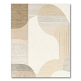 Beige Abstract Geometric Shapes Area Rug
