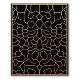 Black Gold Geometric Hexagon Area Rug