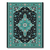 Medallion Blue and Teal Persian Medallion Area Rug