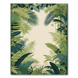 Lush Green Jungle Leaf Area Rug