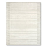 Beige Striped Framed Area Rug