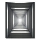 Hypnotic Infinite Corridor Black White Geometric Rug
