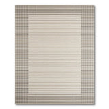 Beige Plaid Border Woven Area Rug