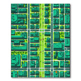 Teal Cityscape Geometric Area Rug