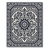 Ornate Black White Persian Medallion Traditional Persian Area Rug