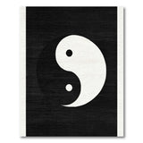 Geometric Modern Yin Yang Black White Area Rug