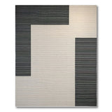Asymmetrical Black Beige Geometric Area Rug