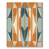 Multi-color and Patterns Bold Geometric Teal Orange Area Rug