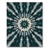 Geometric Modern Blue and Teal Blue Teal Mandala Geometric Area Rug