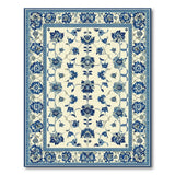 Elegant Blue Floral Persian Area Rug