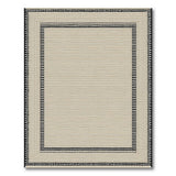 Beige Woven Rug with Bold Black Border