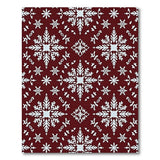 Festive Burgundy Snowflake Area Rug