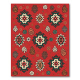 Red Heritage Tribal Starburst Pine Rug