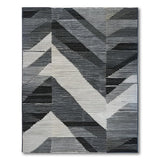 Bold Zigzag Geometric Black White Area Rug