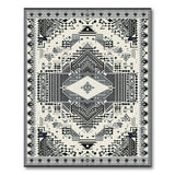 Bold Black White Geometric Southwestern Rug