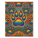 Rainbow Paw Print Area Rug