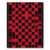 Red Bold Red Black Checkerboard Area Rug