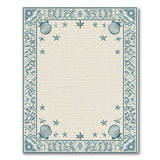 Coastal Seashell and Starfish Border Rug
