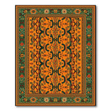 Vibrant Orange Persian Area Rug with Intricate Motifs
