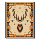 Southwestern Geometric Deer Head Area Rug