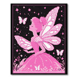 Pink Pixel Fairy Wings Butterflies Area Rug