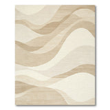 Cream Beige Wavy Abstract Area Rug