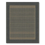 Beige Woven Area Rug with Black Geometric Border