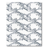 Grey Abstract Dolphin Silhouette Area Rug