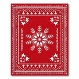 Red Tribal Snowflake Border Area Rug