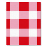 Vibrant Red Pink Checkered Area Rug
