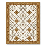 Ivory Gold Lattice Persian Area Rug