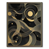 Geometric Modern Gold Black Geometric Abstract Area Rug