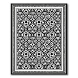 Traditional Persian Black and White Intricate Black White Persian Floral Rug