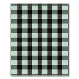 Teal Black Plaid Check Area Rug