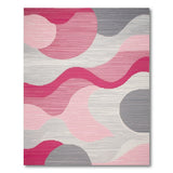 Abstract Pink Wave Area Rug